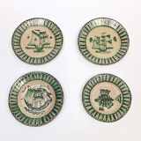 4 Vietri plates decorated by Fabbrica Ceramica Avallone, 1930s