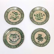 4 Vietri plates decorated by Fabbrica Ceramica Avallone, 1930s