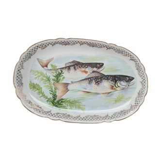 Plat à poisson en porcelaine