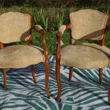 Pair of Louis XVI armchairs, upholstered in giraffe-pattern velvet