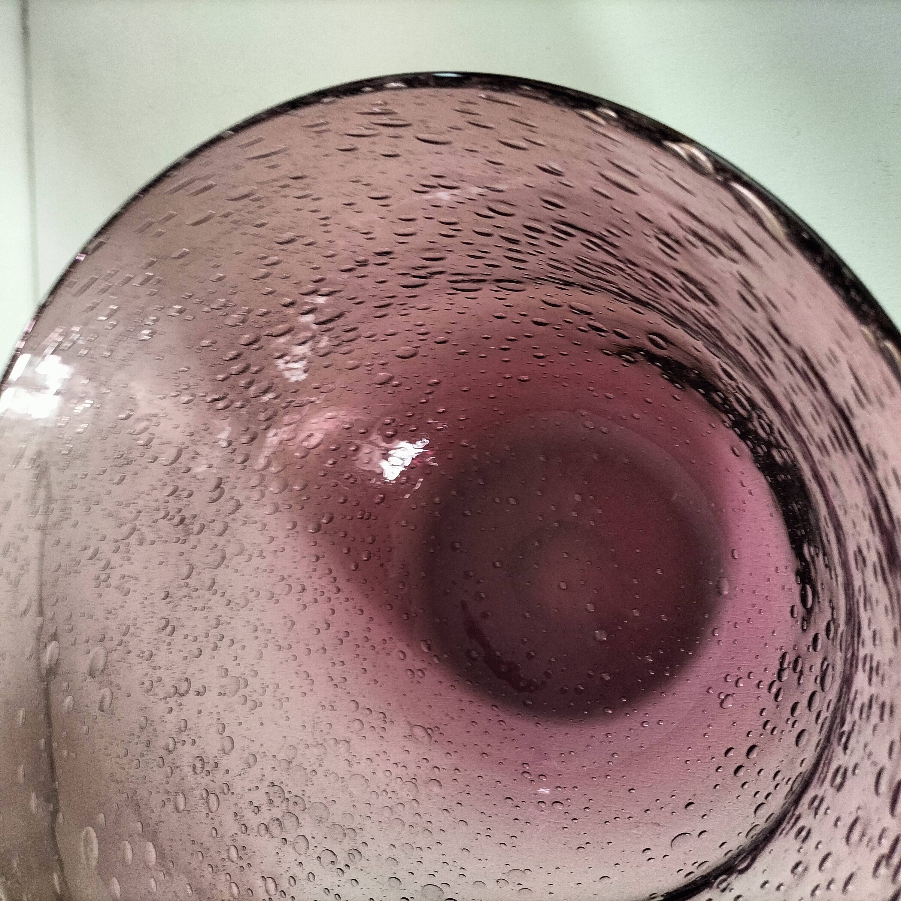 Large Biot style bubble glass salad bowl