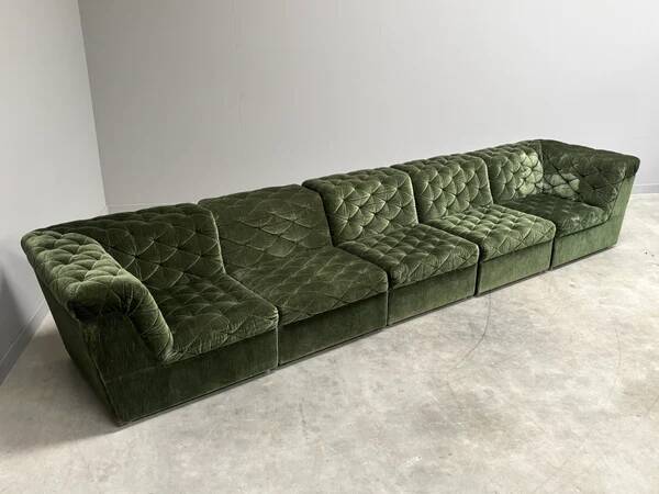 Modular corduroy lounge sofa by Laauser, 1970s