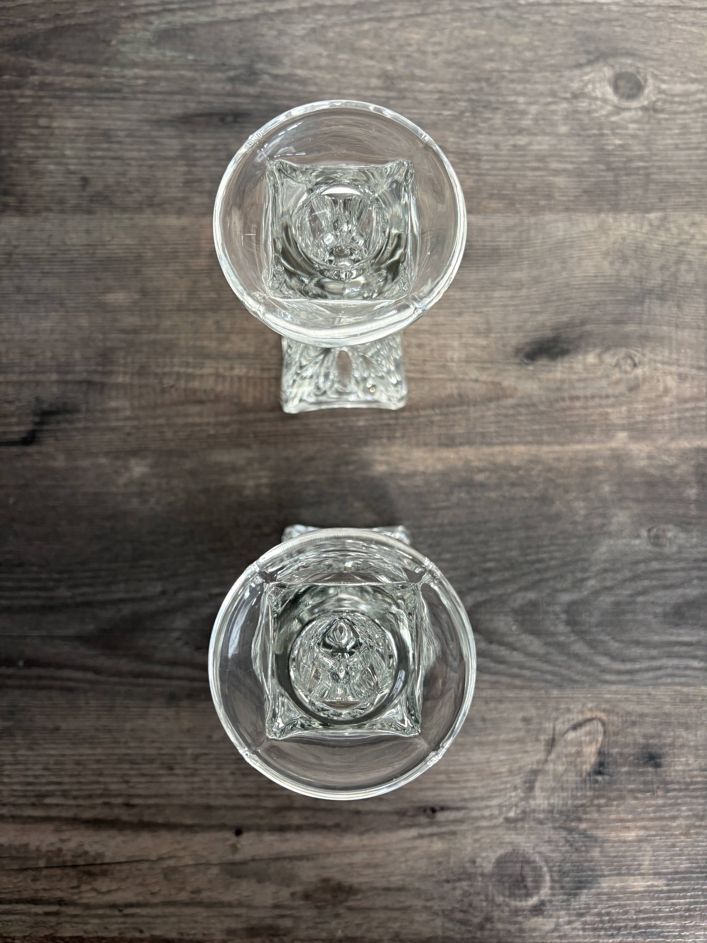Vintage glass candlestick holders – Scandinavian design