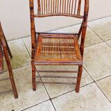 Pair of vintage bamboo folding chairs