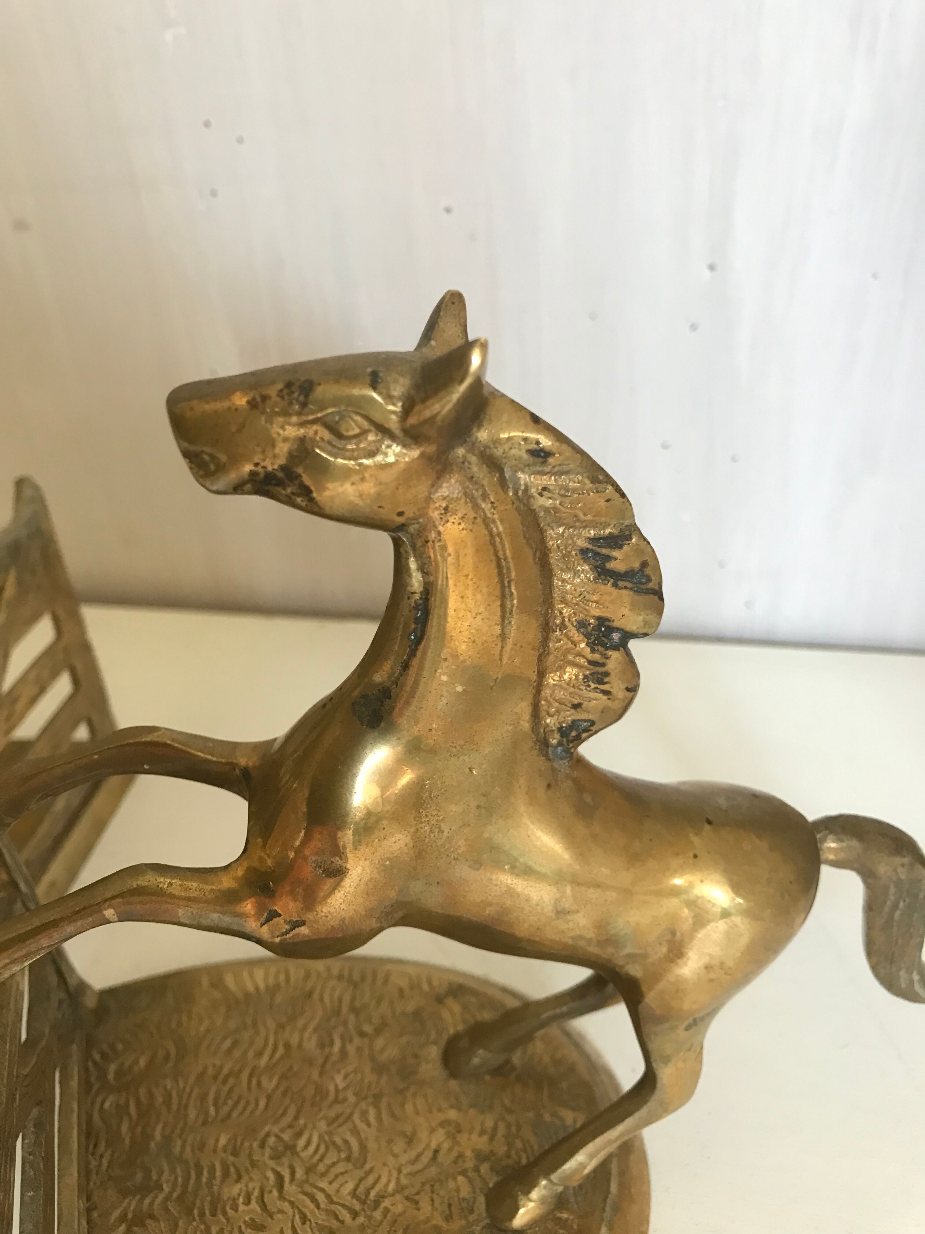 Pair of vintage brass bookbands