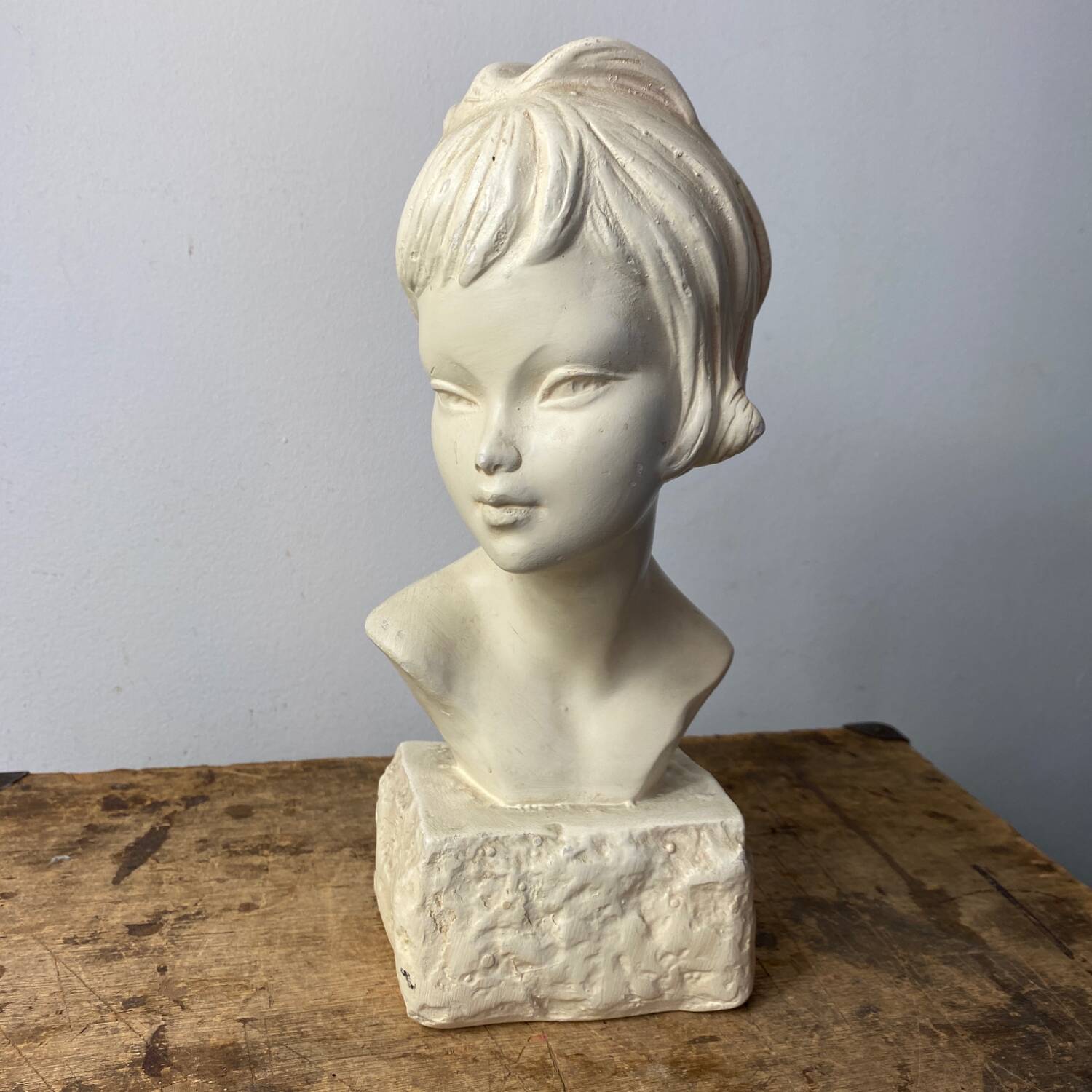 Plaster bust of a young girl