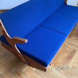 Foldning Sofa in Electric Blue Colour, 1960s, Czechoslovakia