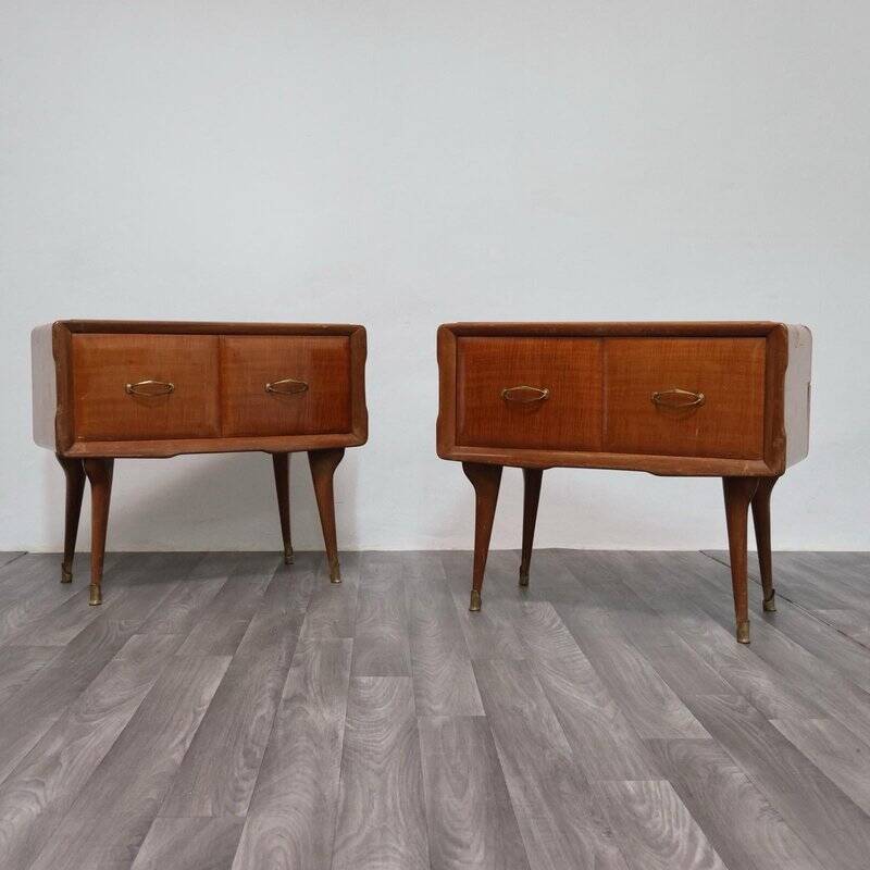 Mid-Century Modern Nightstands in the style of Gio Ponti, 1950s, Set of 2