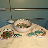 Set of 3 ceramic fondue pots by Antoine Fazio