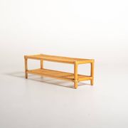 Scandinavian bamboo and rattan bench, second half of the 20th century