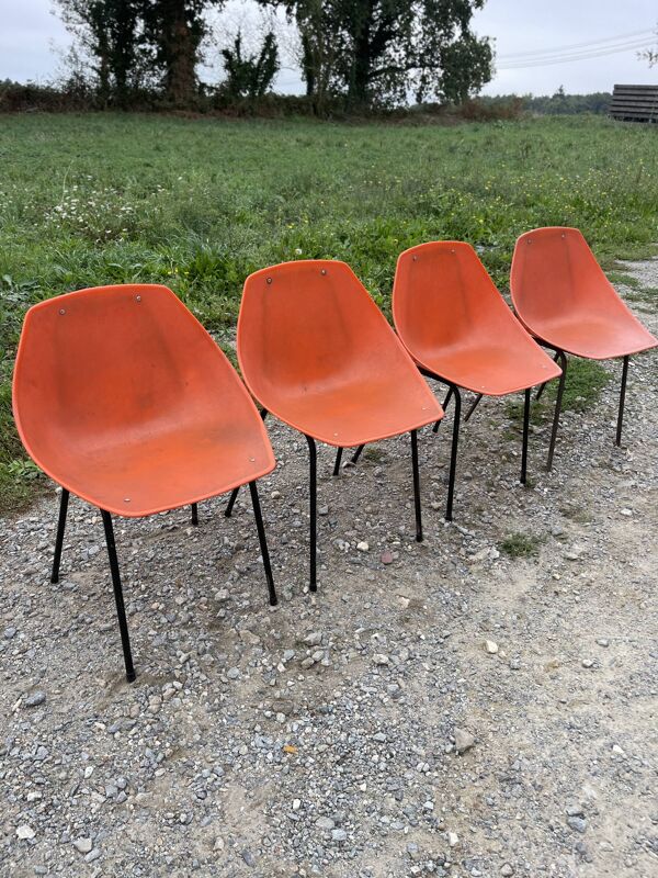 Chaises coquillages de Pierre Guariche pour Meurop, Belgique, 1960