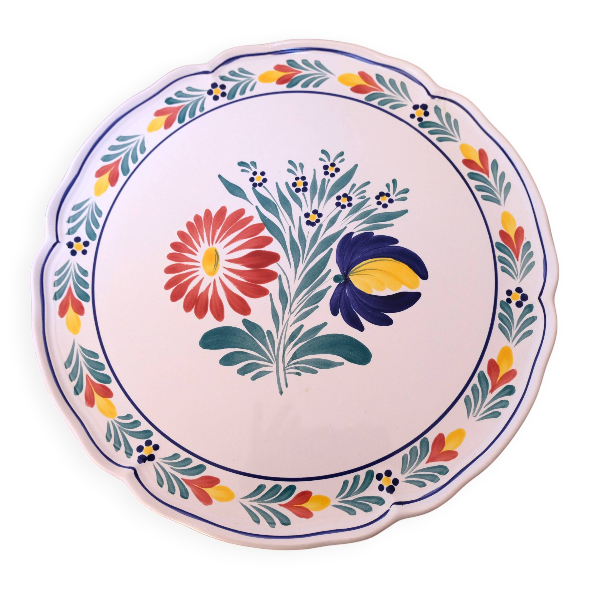 Vintage floral dish - Pornic earthenware factory