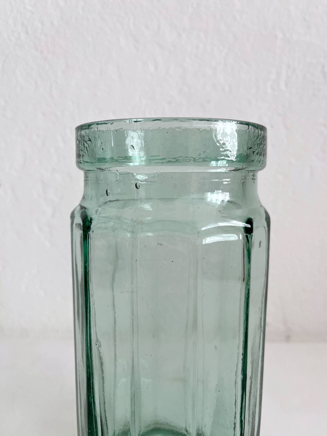 Vintage faceted glass jar vase
