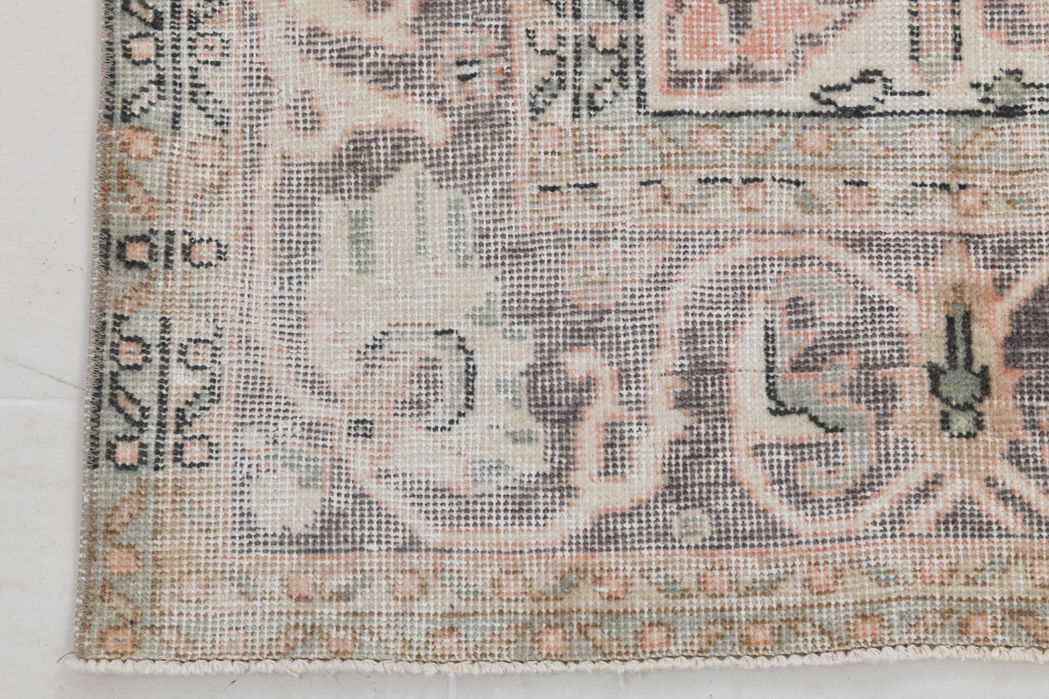 Soft Pink Handmade Vintage Persian Rug, 219x314Cm