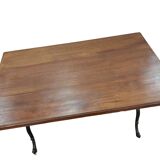oak coffee table and cast iron base