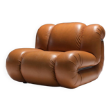 Velasquez Vintage Lounge Chair in Cognac Leather by Mimo Padova Italy