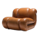 Velasquez Vintage Lounge Chair in Cognac Leather by Mimo Padova Italy
