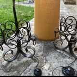 Lampadaires fer forgé pot de fleurs