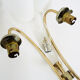 Pair of brass wall sconces and double tube in white opaline 1960