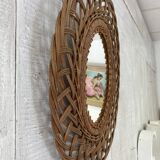 Vintage wicker mirror