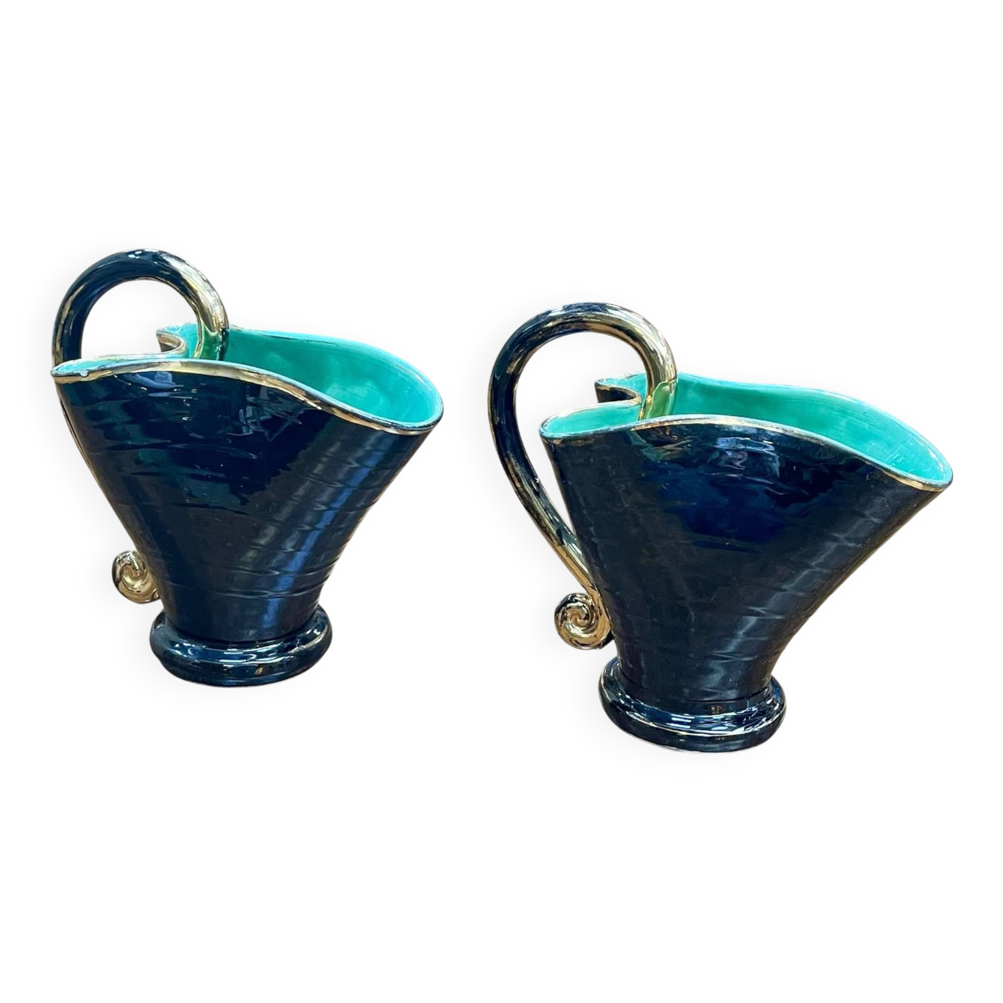 Pair of ceramic vases from Vallauris - 1970s