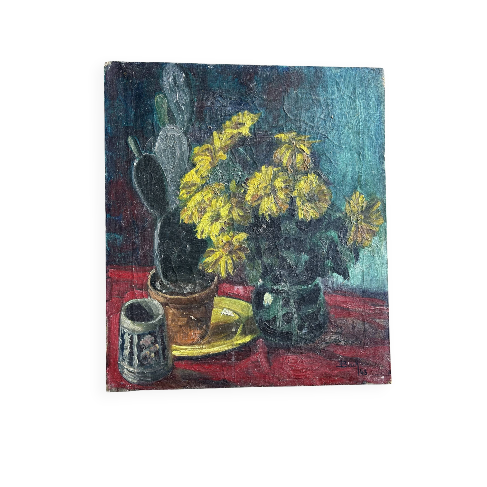 Tableau ancien signé Back, 1943