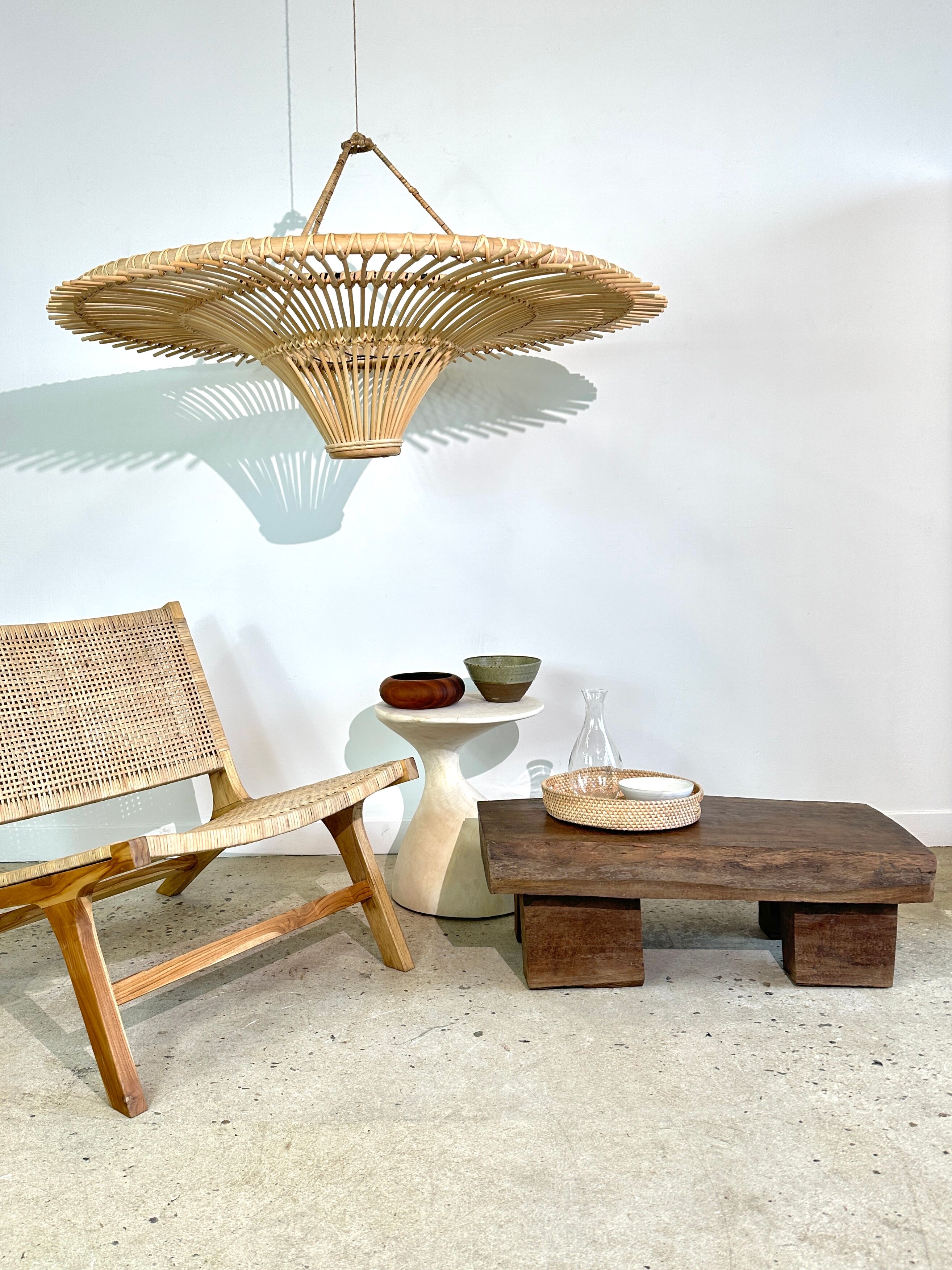 Suspension rattan saucer iron frame D:120 H:60