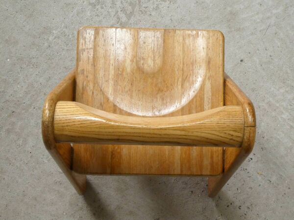 Chaise enfant de Pierre Grosjean en pin, Belgique, 1970