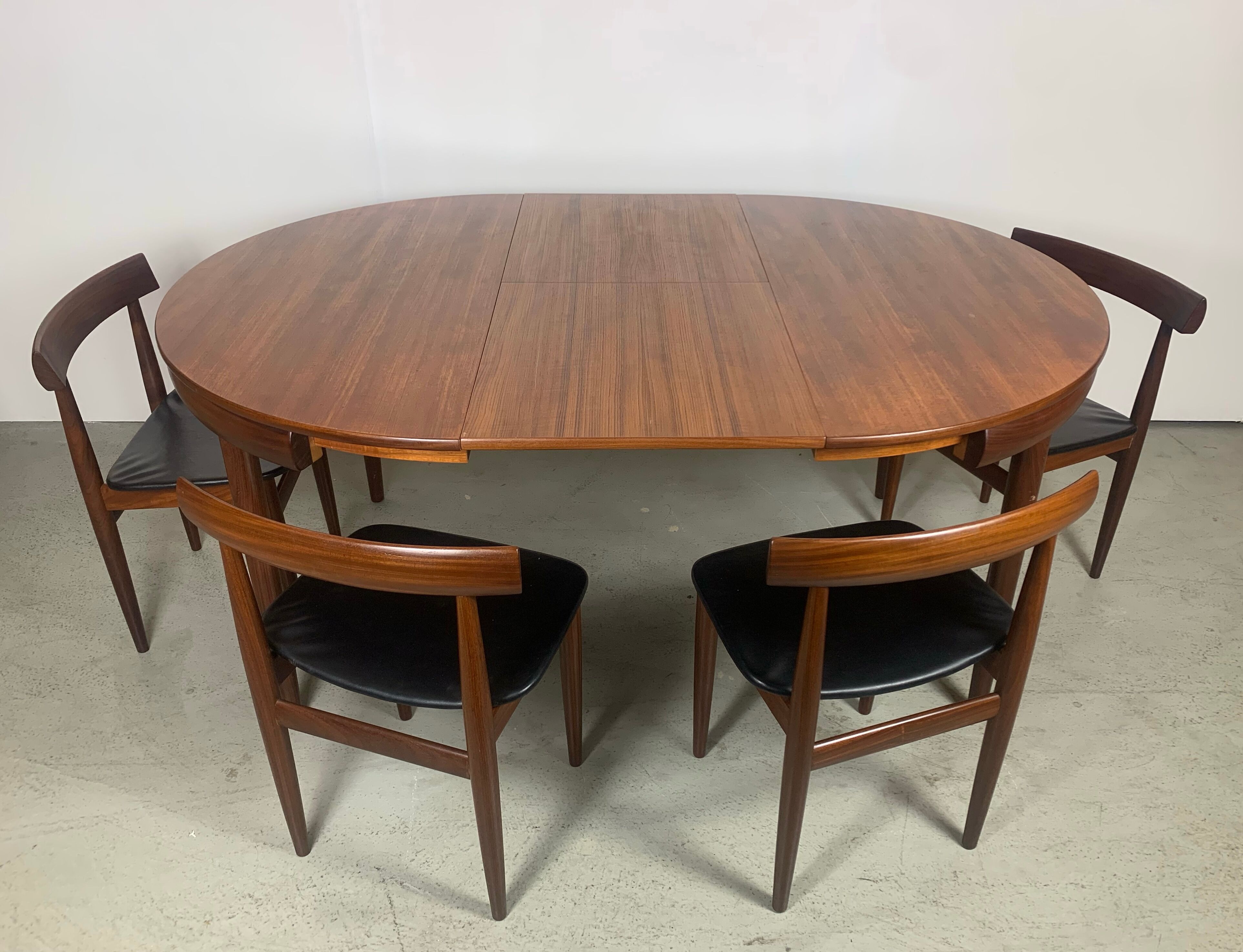 Hans Olsen Roundette table in Afromosia and chairs