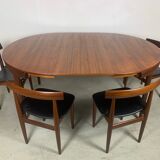Hans Olsen Roundette table in Afromosia and chairs