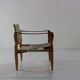 Danish design safari chair with wooden armrests