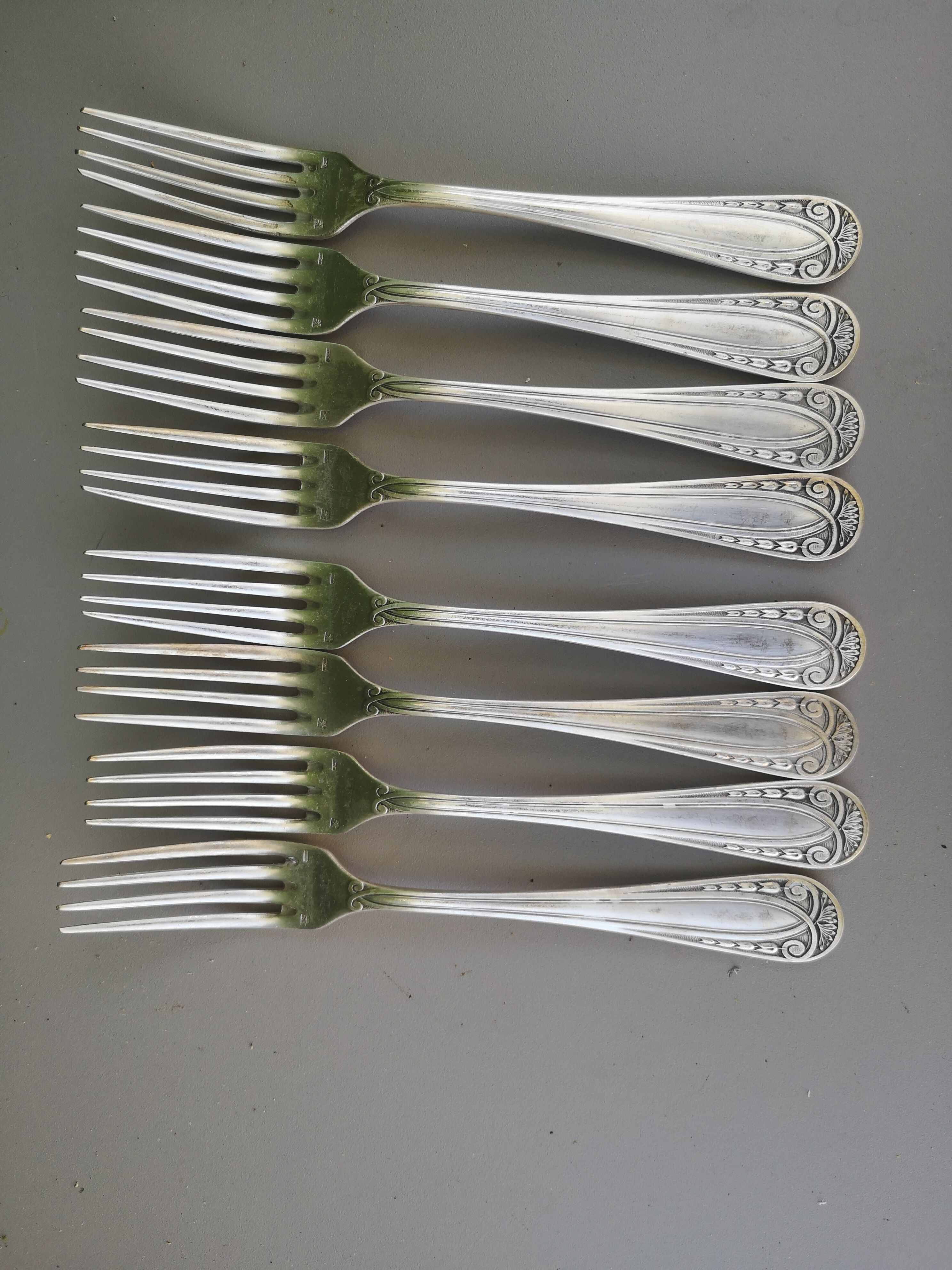 Silver metal forks
