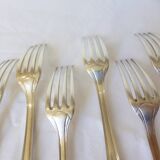 6 vintage Christofle art deco style silver plated forks