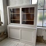 Library showcase ivory white sliding doors