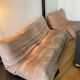 3-seater sofa & 1 armchair togo pale pink roset line