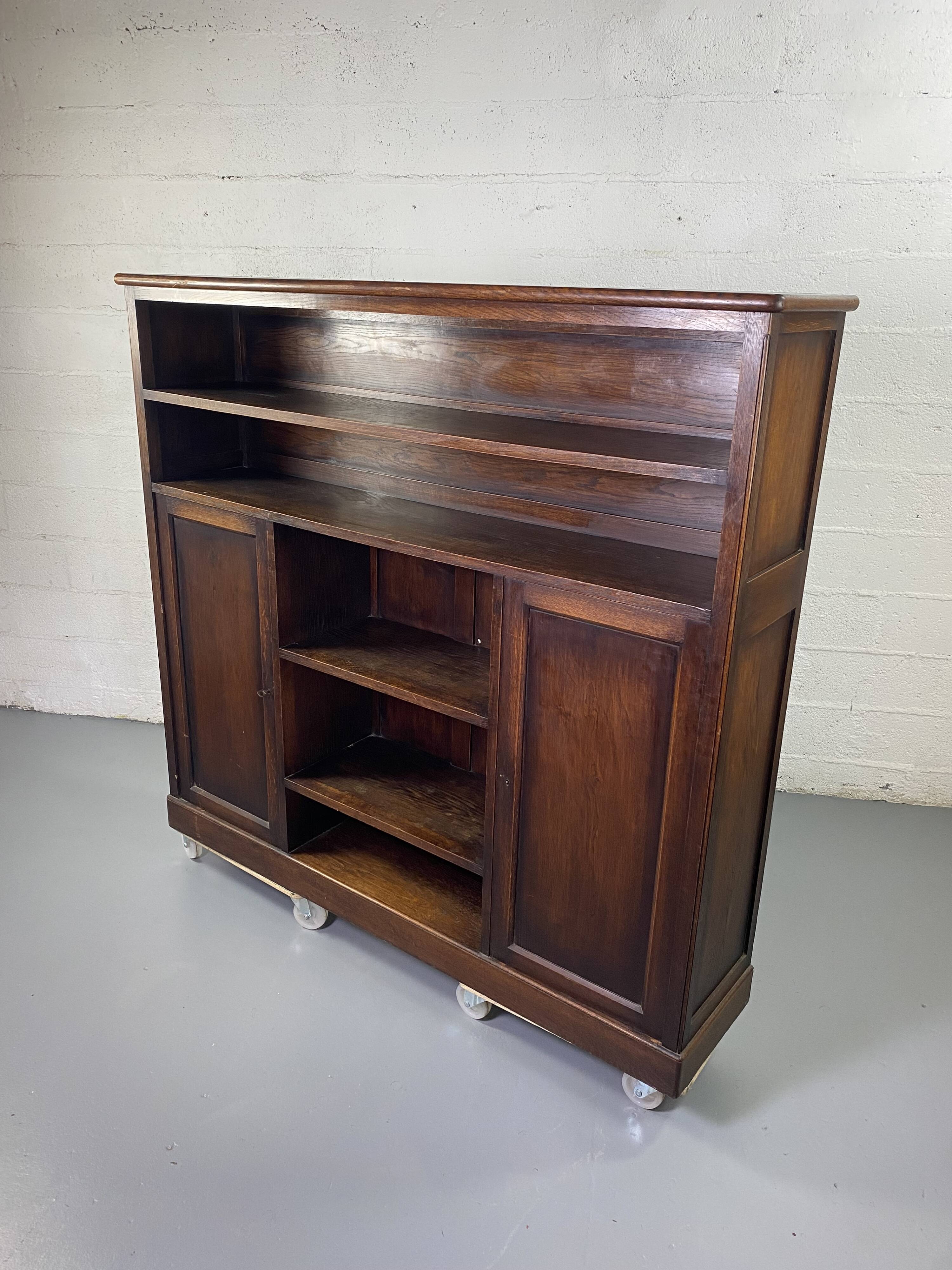 Large vintage wooden bookcase