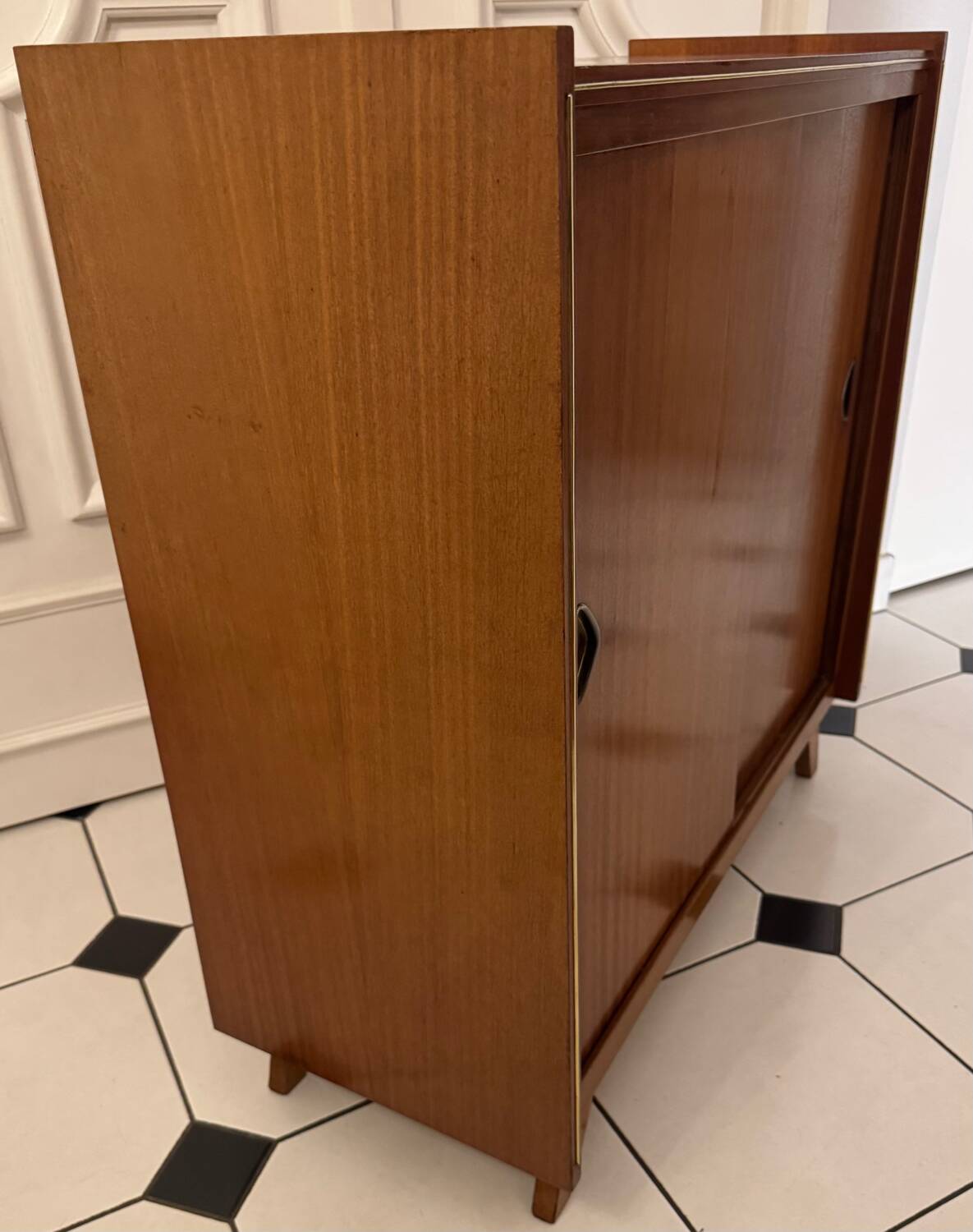 Vintage shoe cabinet with splayed legs