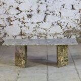 Table basse en travertin terrazzo, 1970