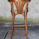 High curved wooden bar chair