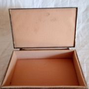 Silver metal jewelry box from the 50s