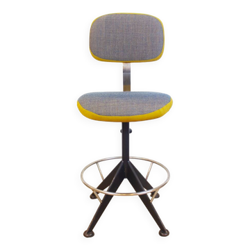 Tabouret pivotant rembourré vintage, Espagne, années 1960