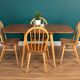 Retro Blonde Ercol Model 383 Dining Table & Four Model 370 Windsor Kitchen Dining Chairs