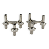 Paire de bougeoirs modulaires design allemand type Nagel années 70