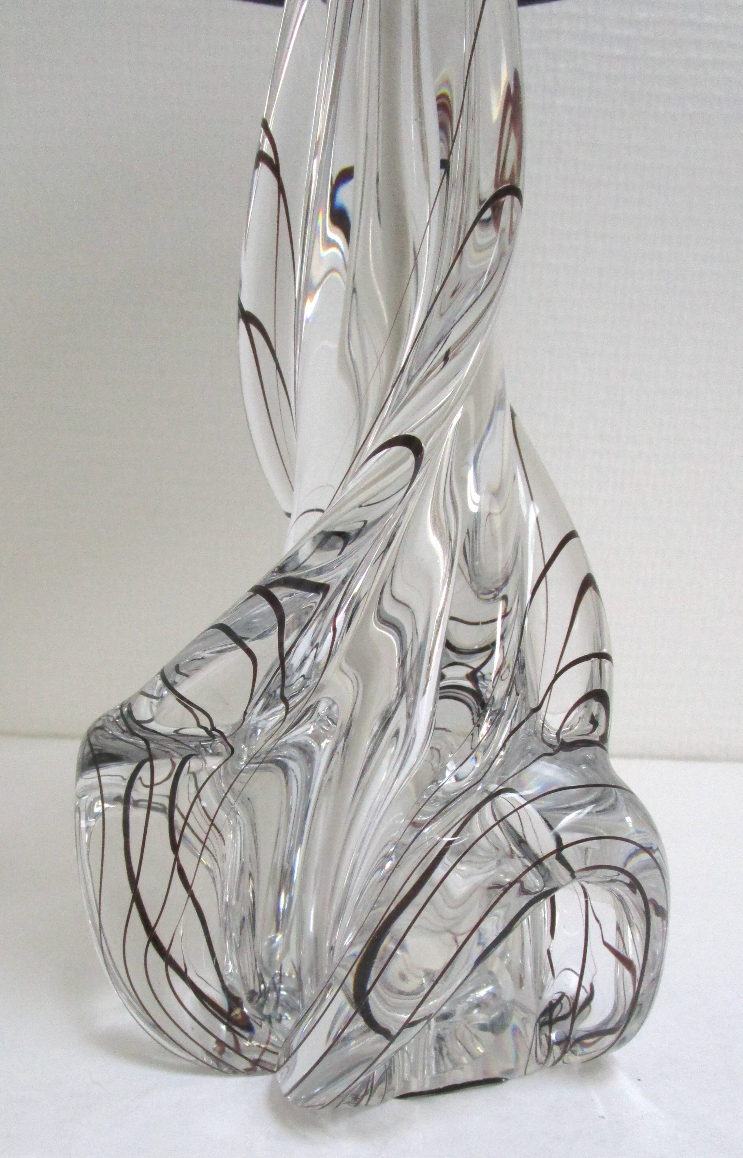 JB sculptural transparent and black crystal lamp