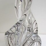 JB sculptural transparent and black crystal lamp