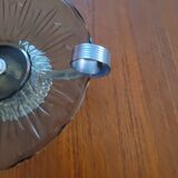 Art Deco smoked glass and chrome-plated metal bowl – 1930s