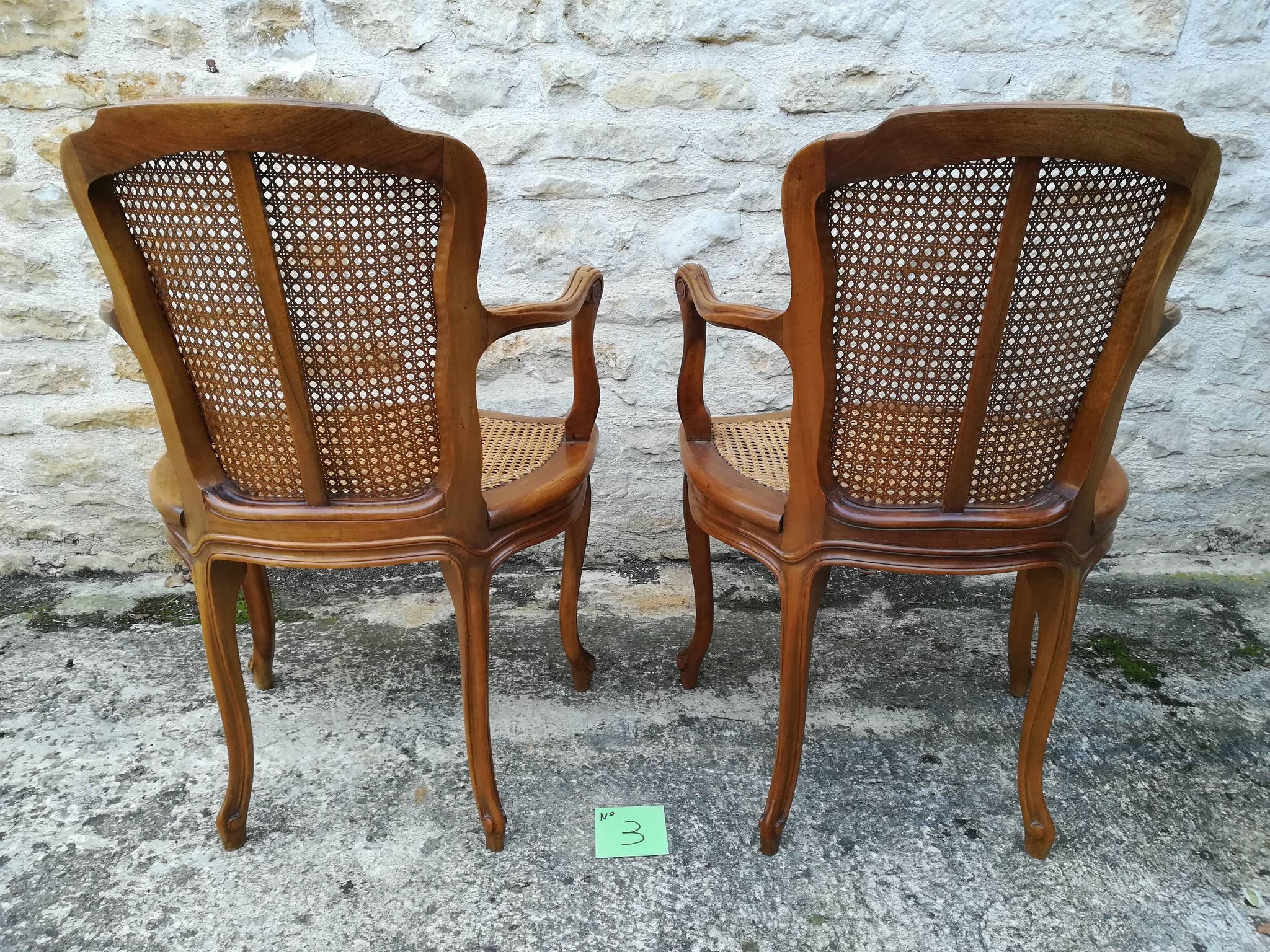Caned armchairs in Louis XV style