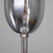 1930s Napako Art Deco pendant light in chrome and glass, restored, new wiring
