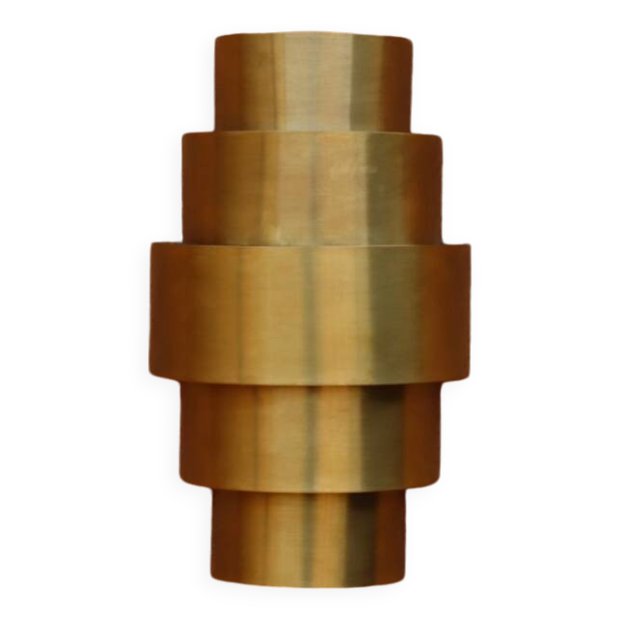 Round Art Deco wall light in brass.