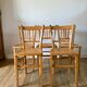 Set of 5 Luterma light blond wood bistro chairs from the 50s